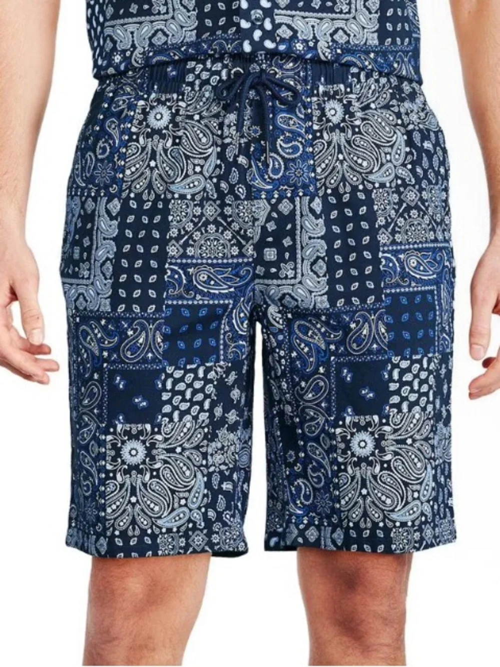 Dogg Supply Snoop Dogg blue paisley tie waist shorts size 3X